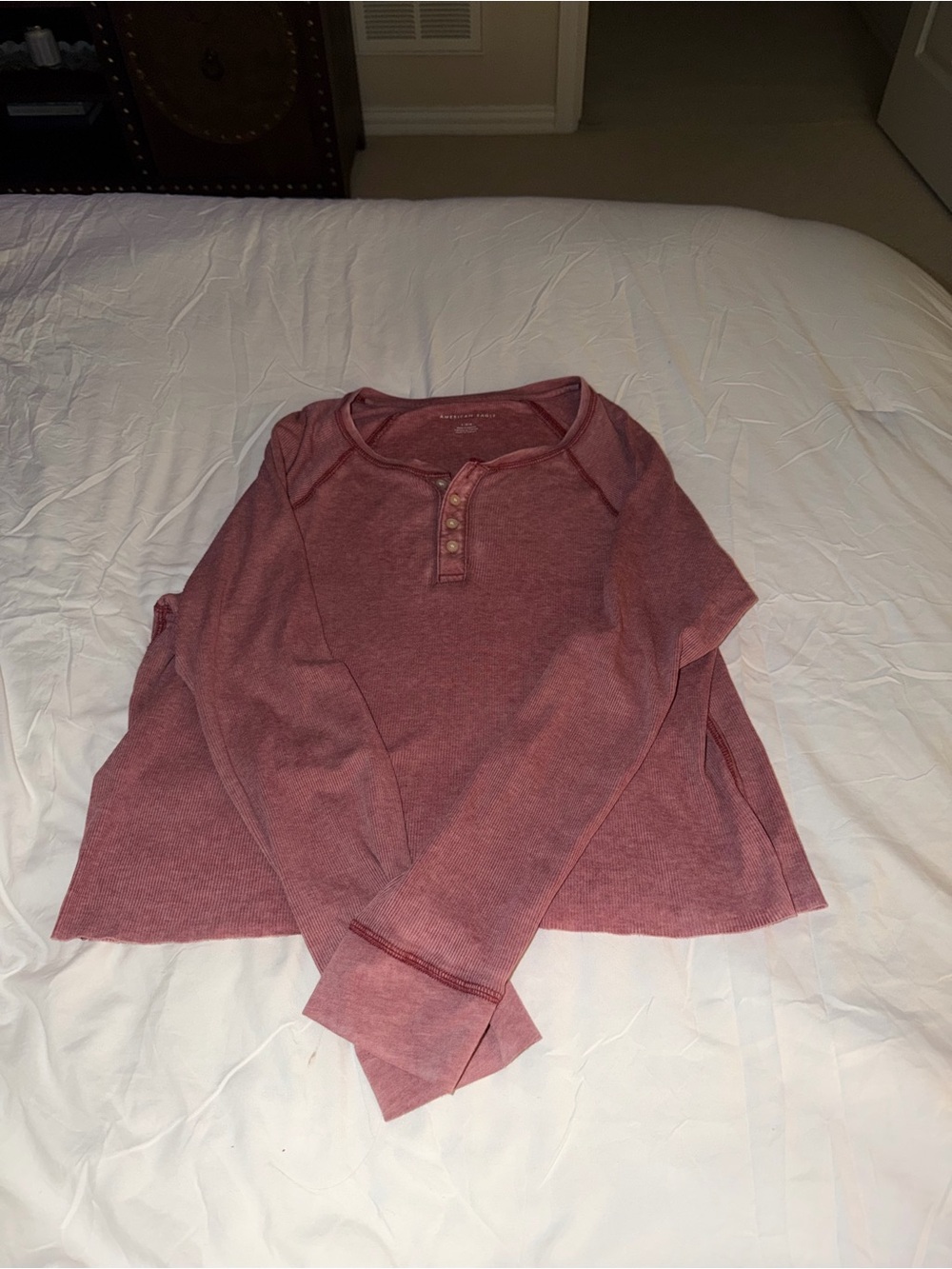 American Eagle Outfitters Long-Sleeve Henley - Dusty Rose